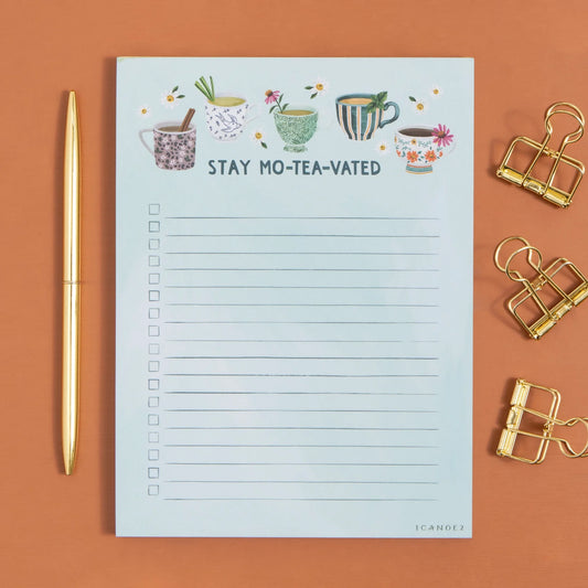 Stay Motivated Teacups 6x8 Notepad